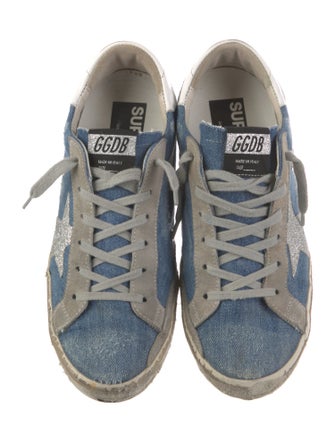 Golden Goose Denim Colorblock Pattern Sneakers