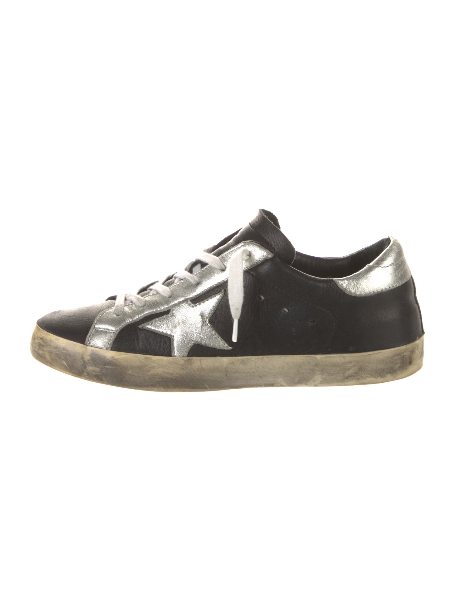 Golden Goose Leather Colorblock Pattern Sneakers