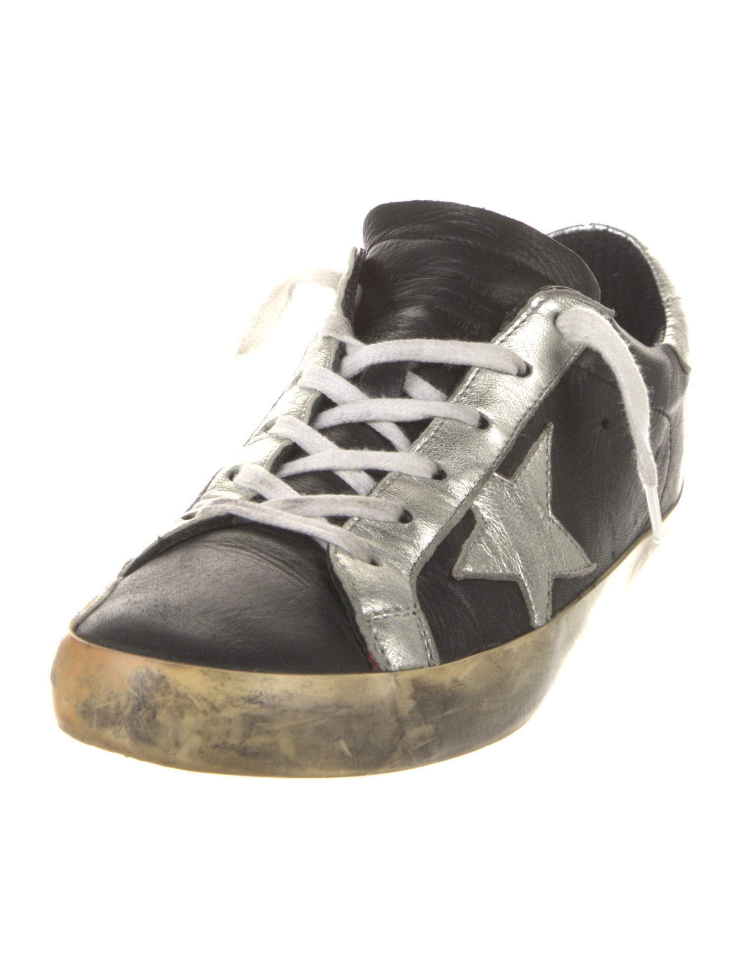 Golden Goose Leather Colorblock Pattern Sneakers