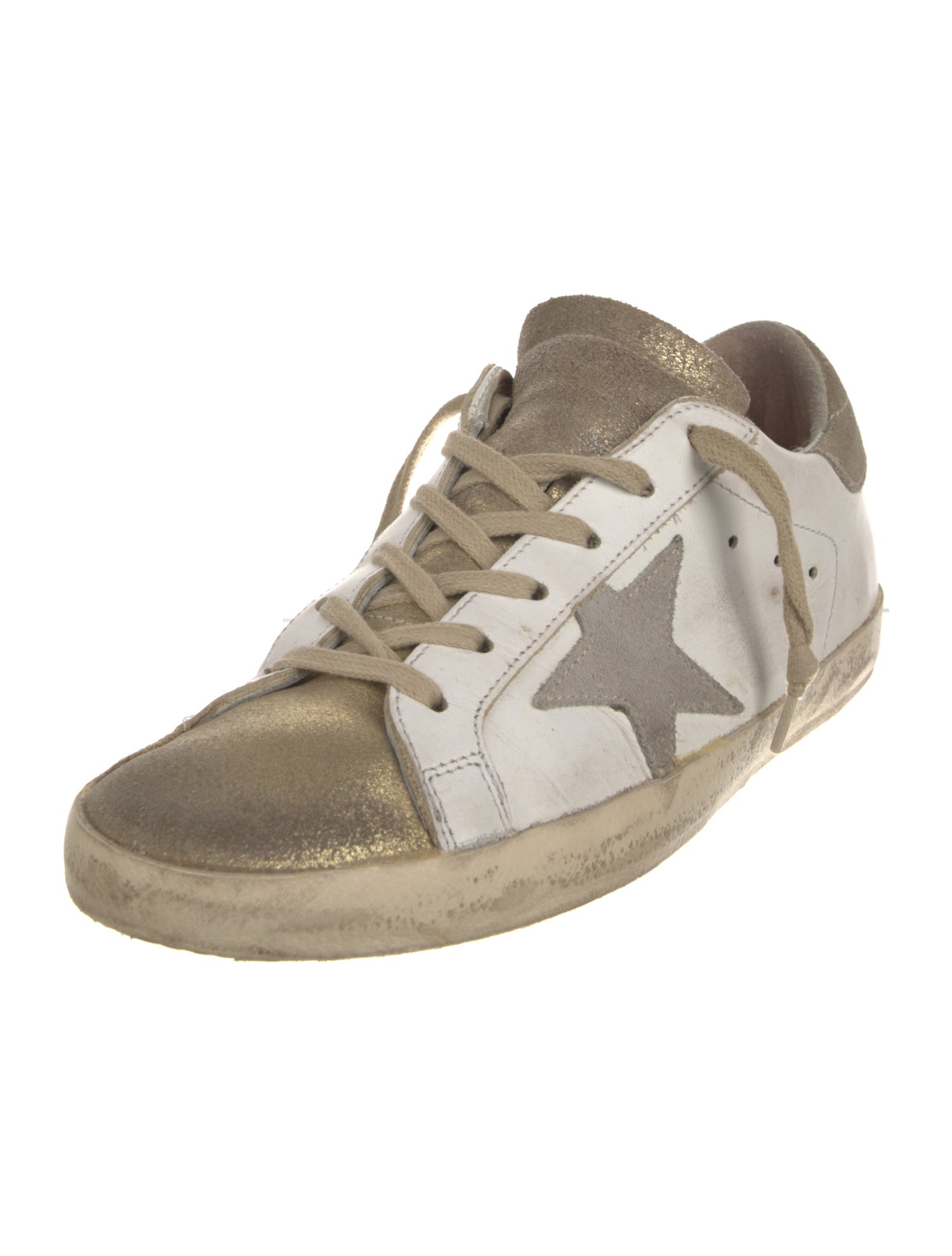 Golden Goose Leather Colorblock Pattern Sneakers