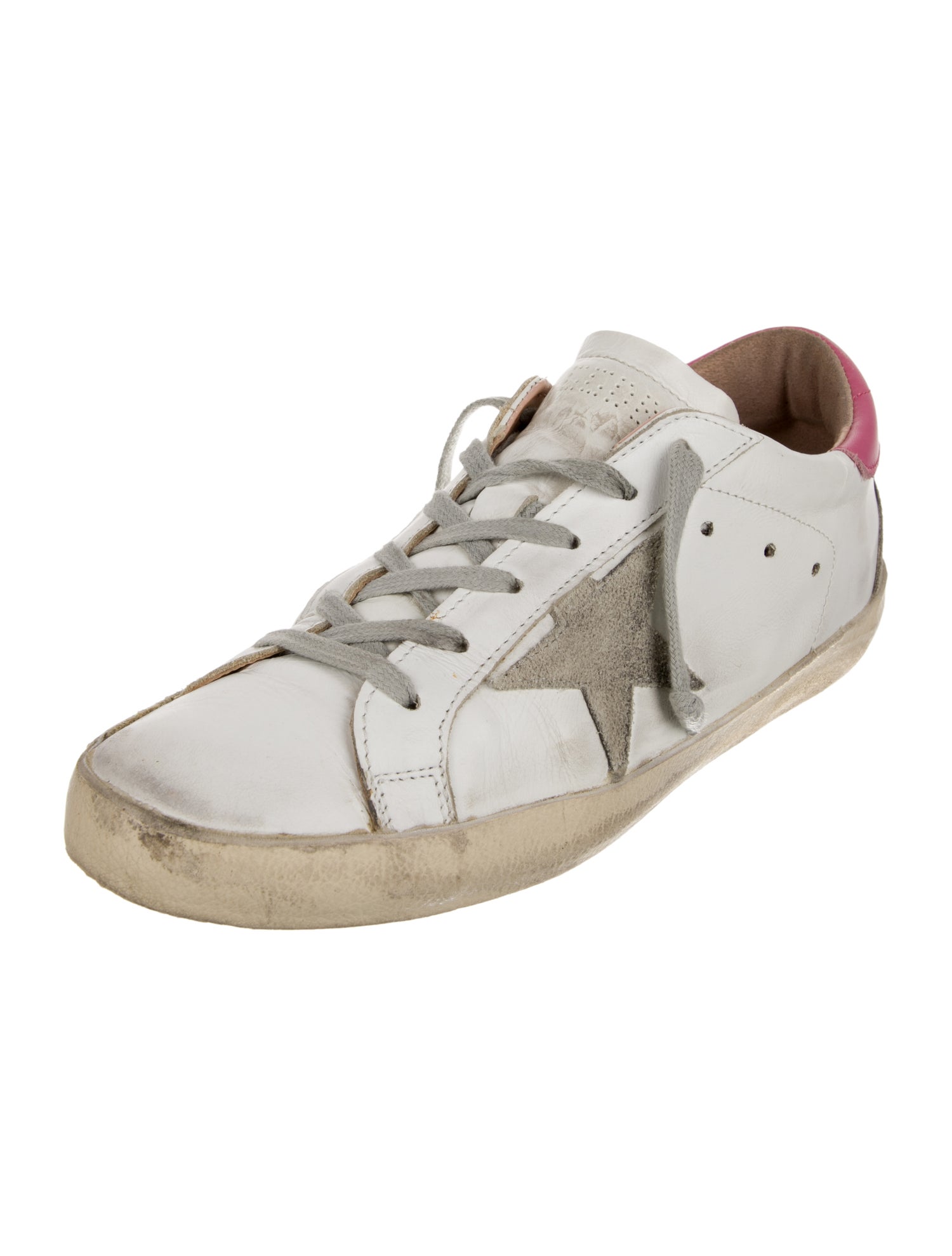 Golden Goose Leather Distressed Accents Sneakers