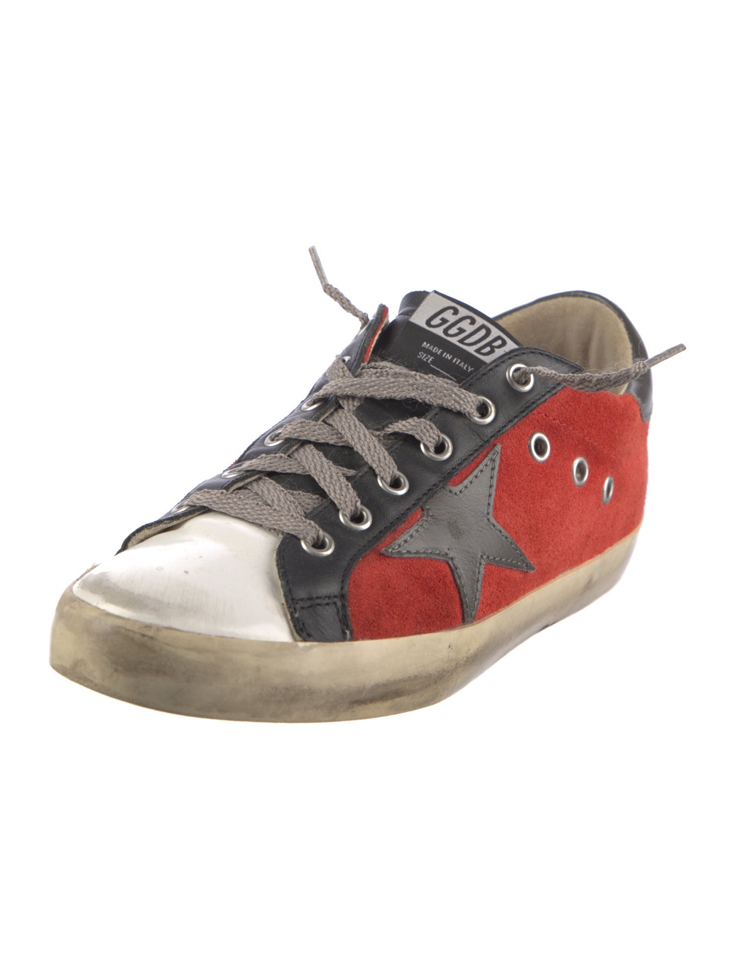 Golden Goose Suede Colorblock Pattern Sneakers