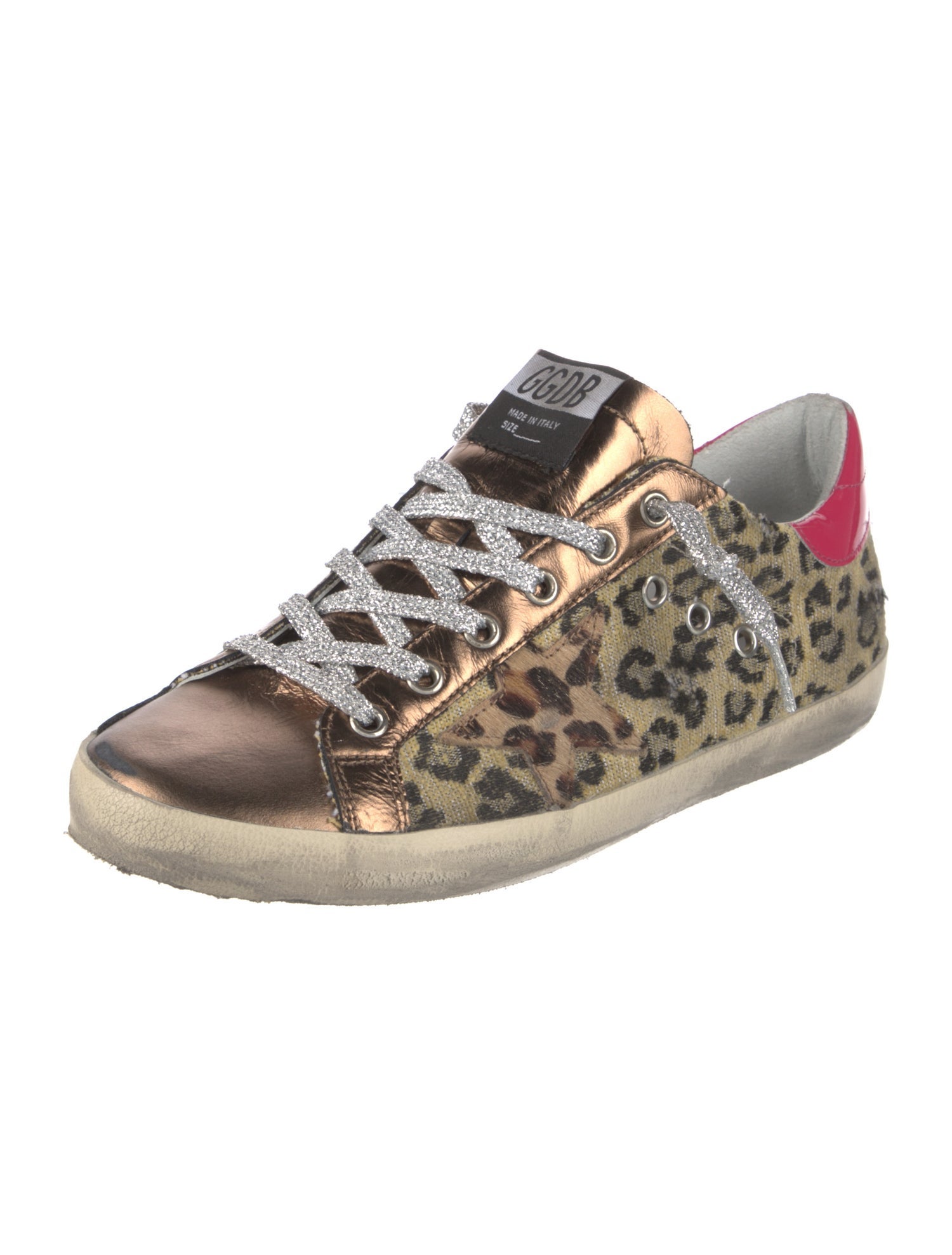 Golden Goose Ponyhair Animal Print Sneakers