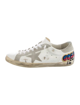 Golden Goose Leather Printed Sneakers