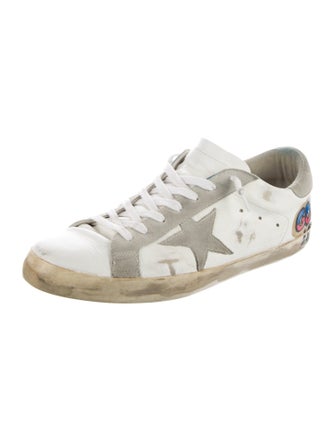 Golden Goose Leather Printed Sneakers