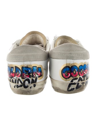 Golden Goose Leather Printed Sneakers