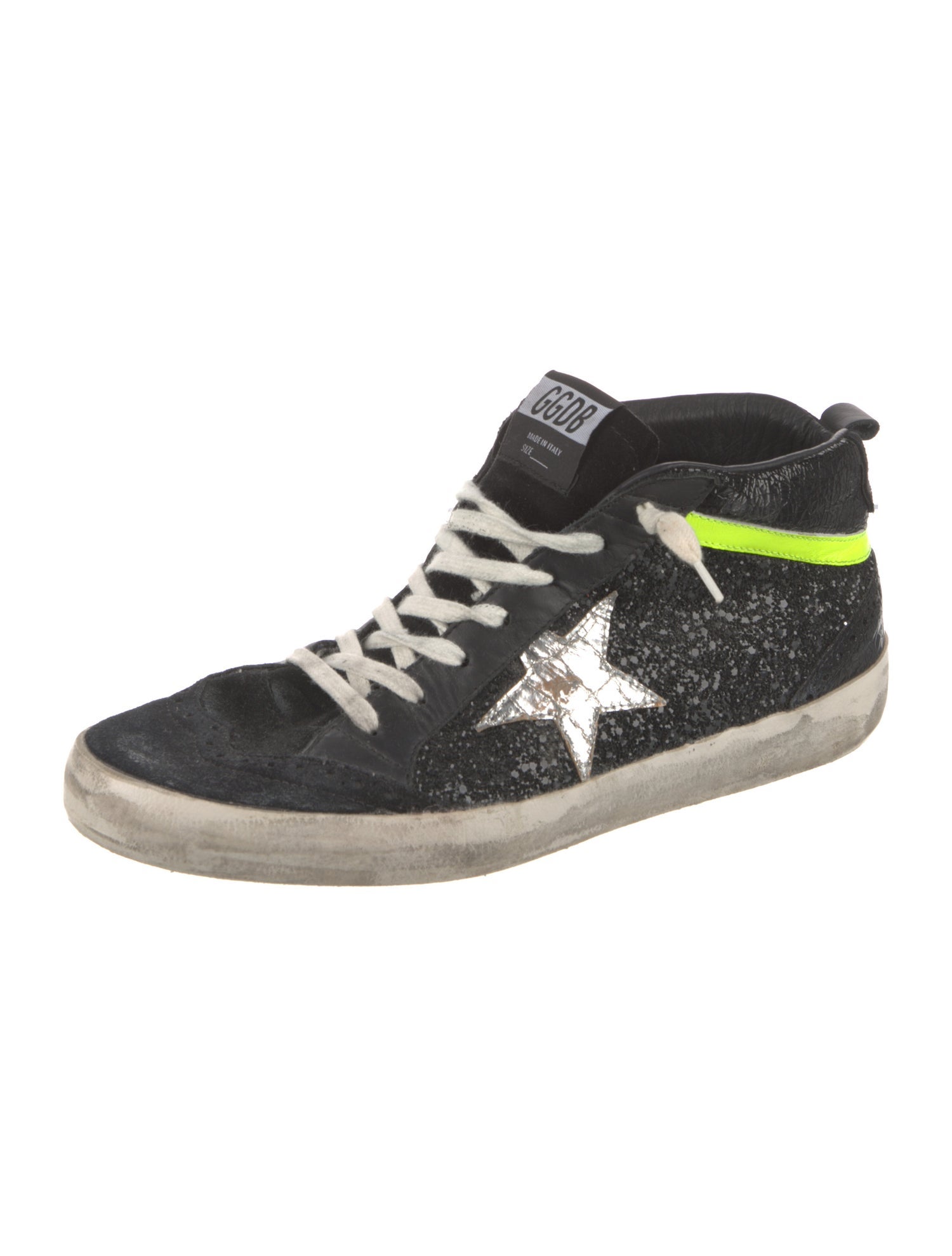 Golden Goose Glitter Printed Wedge Sneakers