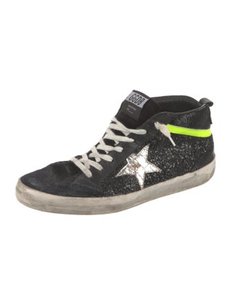 Golden Goose Glitter Printed Wedge Sneakers