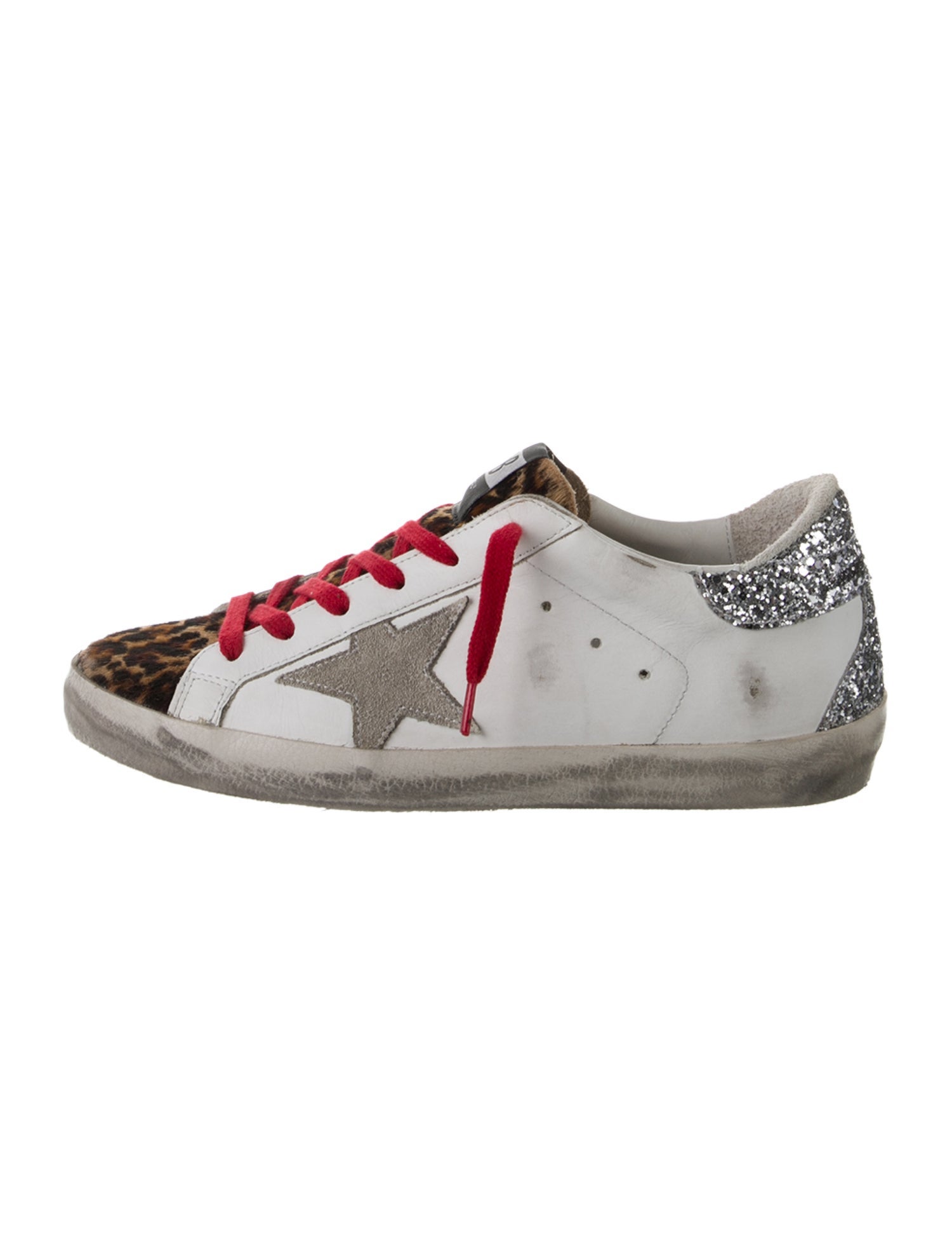 Golden Goose Leather Animal Print Sneakers