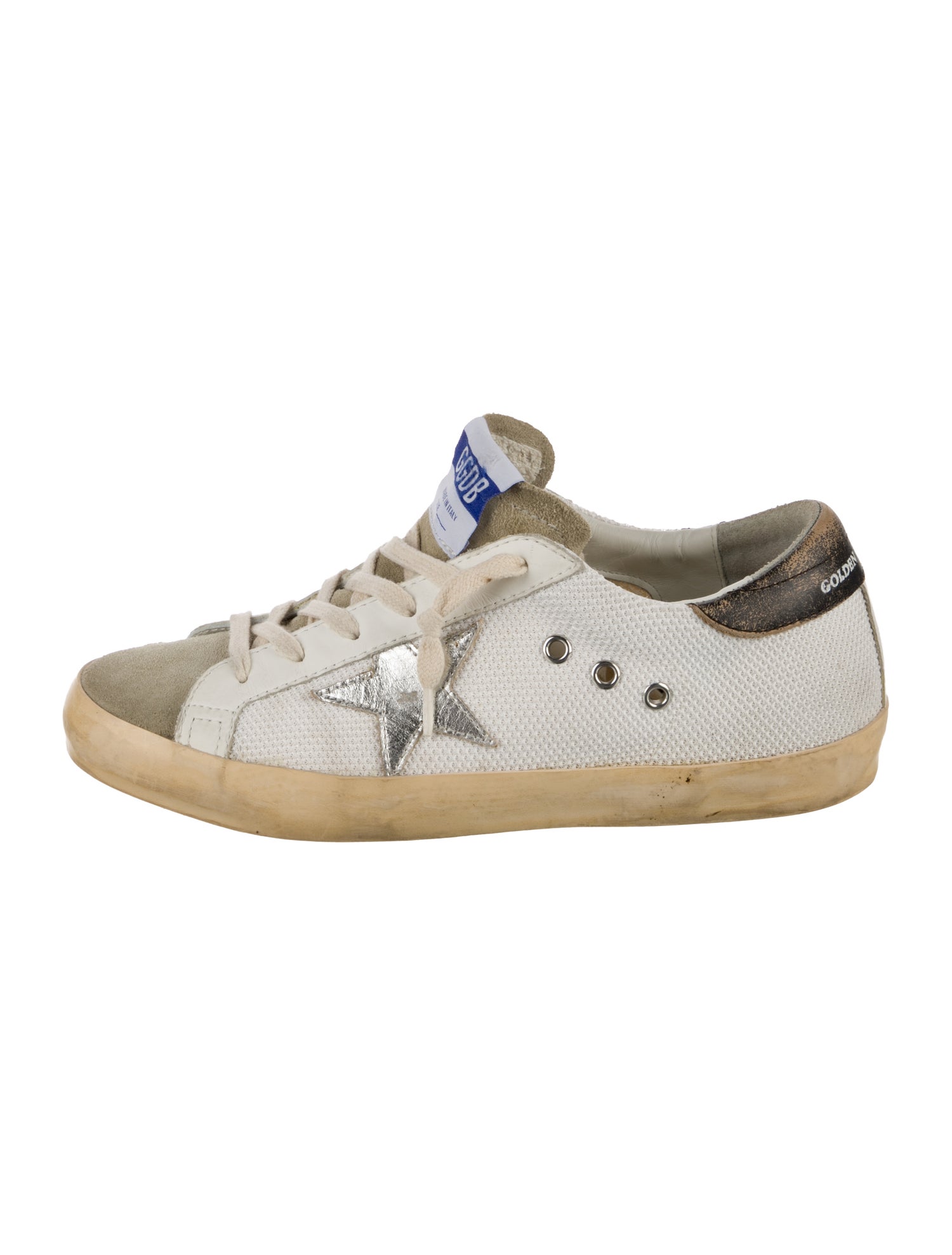 Golden Goose Leather Colorblock Pattern Sneakers