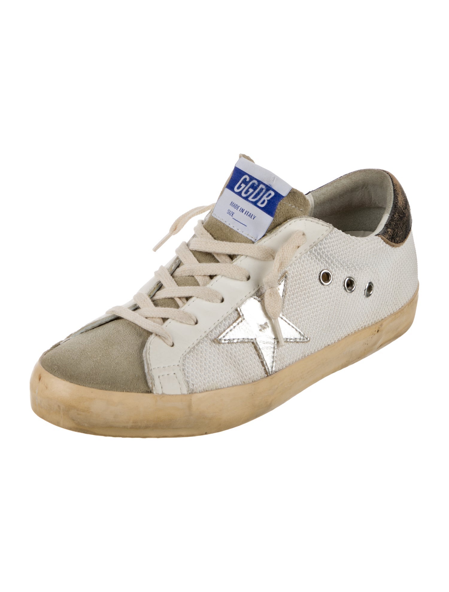 Golden Goose Leather Colorblock Pattern Sneakers