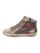 Golden Goose Suede Colorblock Pattern Wedge Sneakers