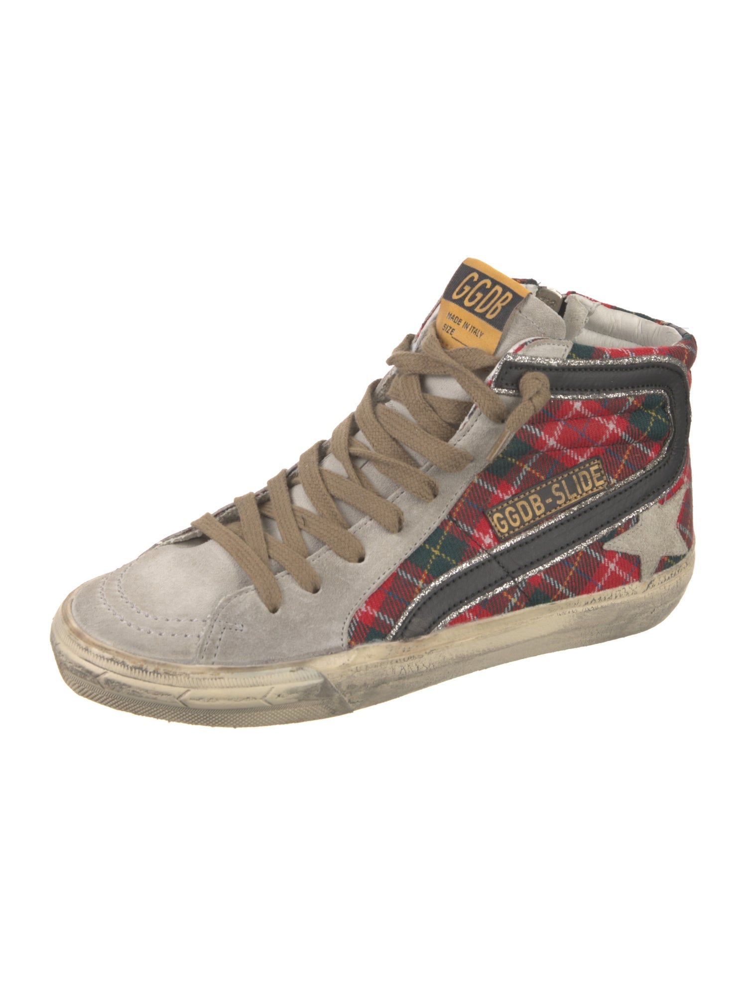 Golden Goose Suede Colorblock Pattern Wedge Sneakers