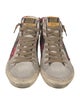 Golden Goose Suede Colorblock Pattern Wedge Sneakers