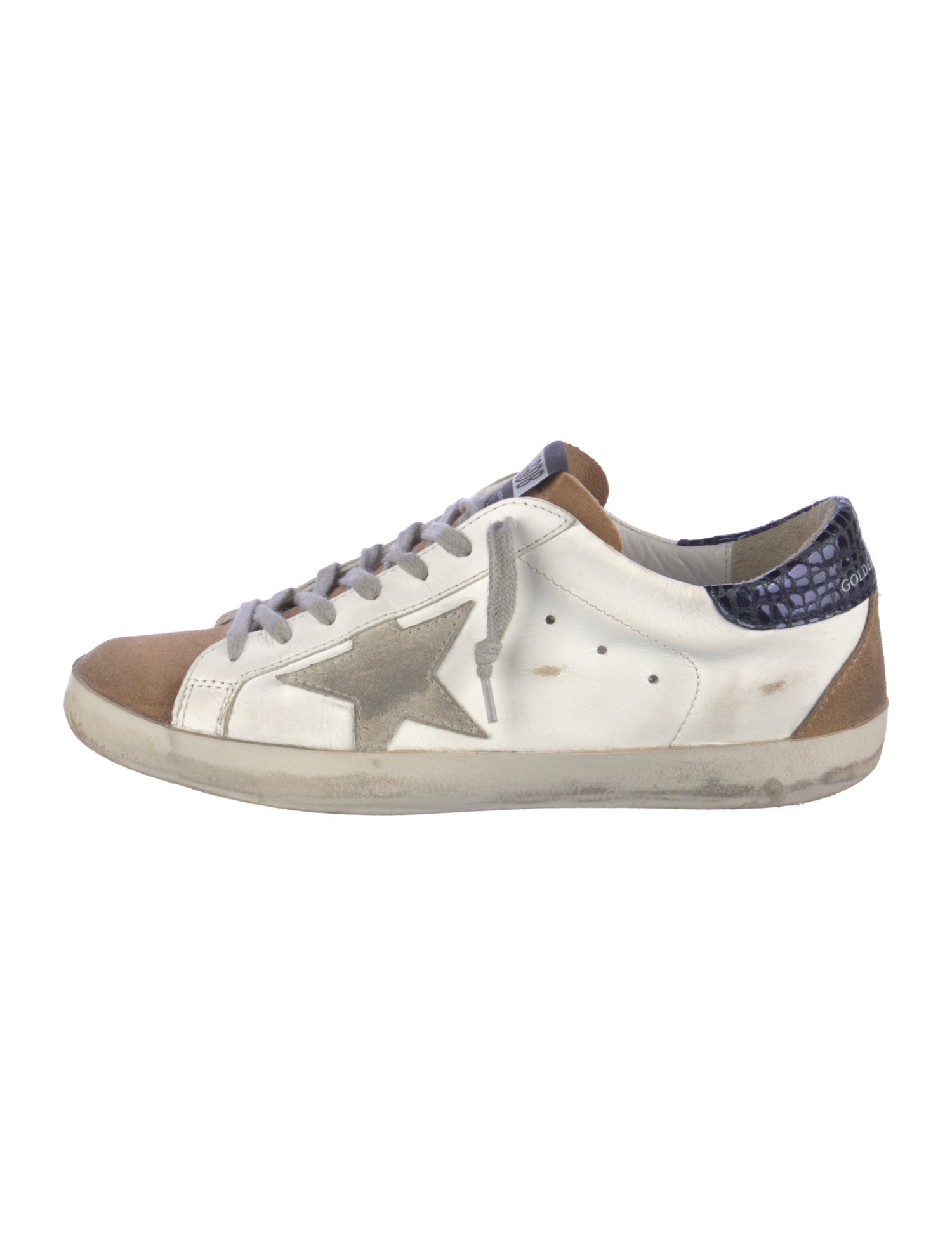 Golden Goose Leather Colorblock Pattern Sneakers