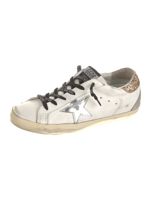 Golden Goose Leather Glitter Accents Sneakers