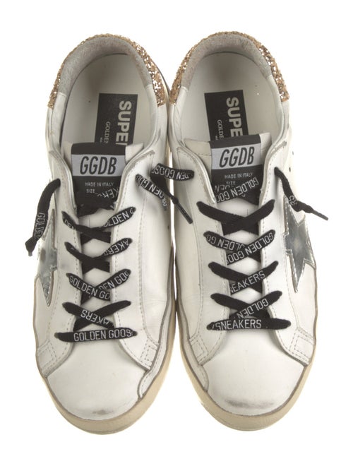 Golden Goose Leather Glitter Accents Sneakers