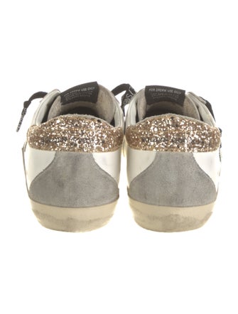 Golden Goose Leather Glitter Accents Sneakers