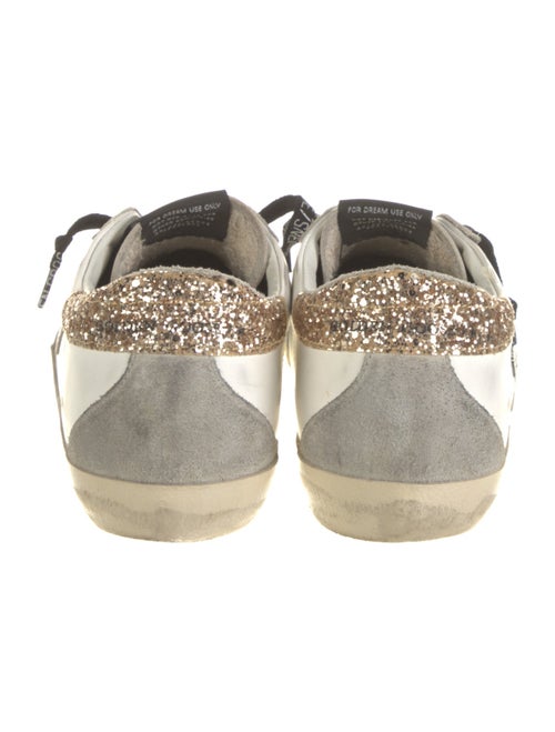 Golden Goose Leather Glitter Accents Sneakers