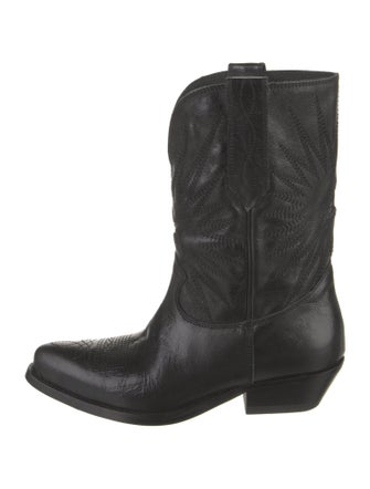 Golden Goose Leather Patterned Western Boots