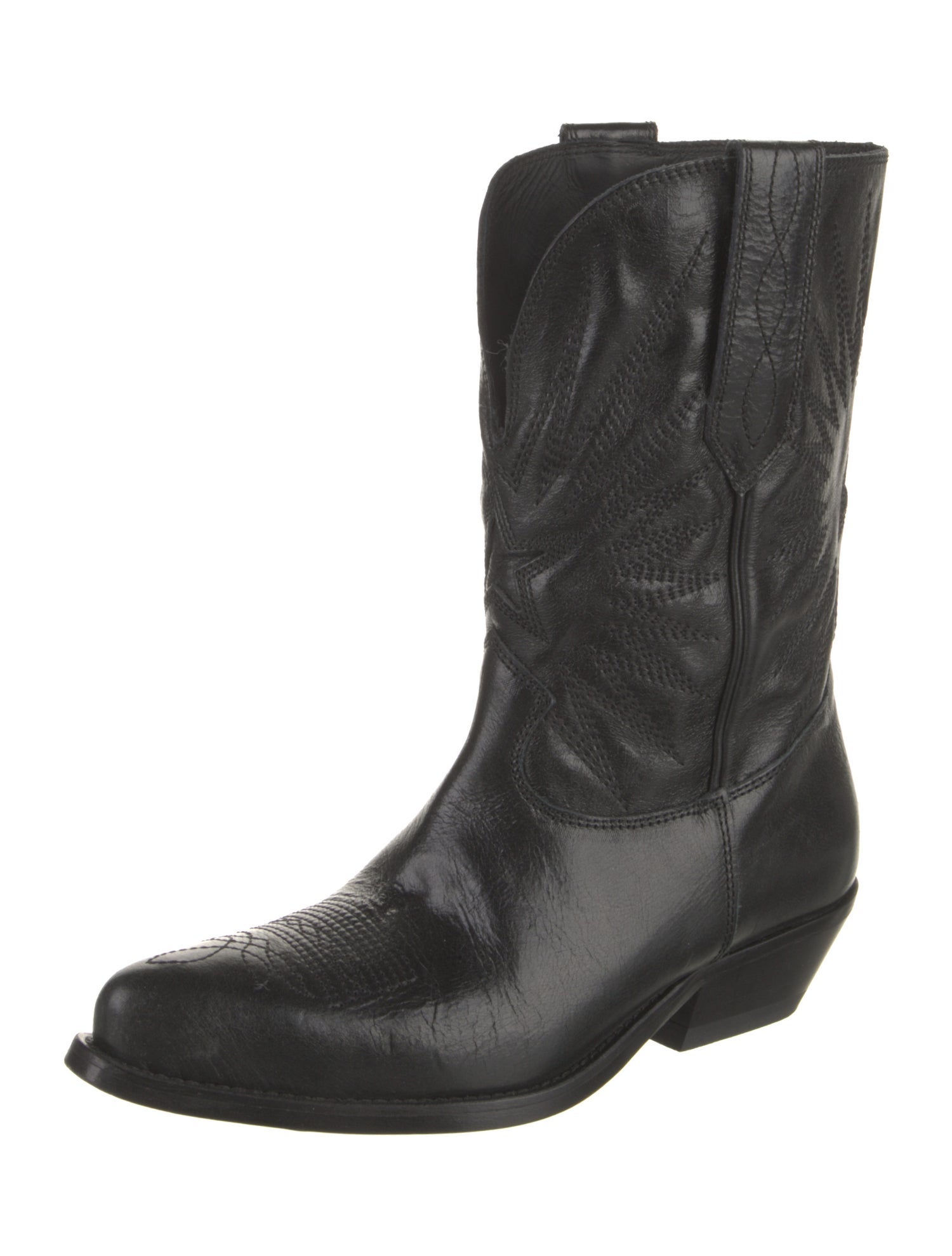 Golden Goose Leather Patterned Western Boots