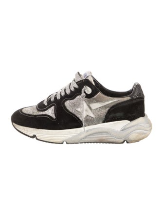 Golden Goose Suede Colorblock Pattern Athletic Sneakers