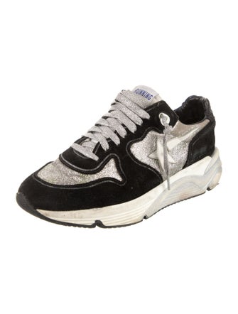 Golden Goose Suede Colorblock Pattern Athletic Sneakers