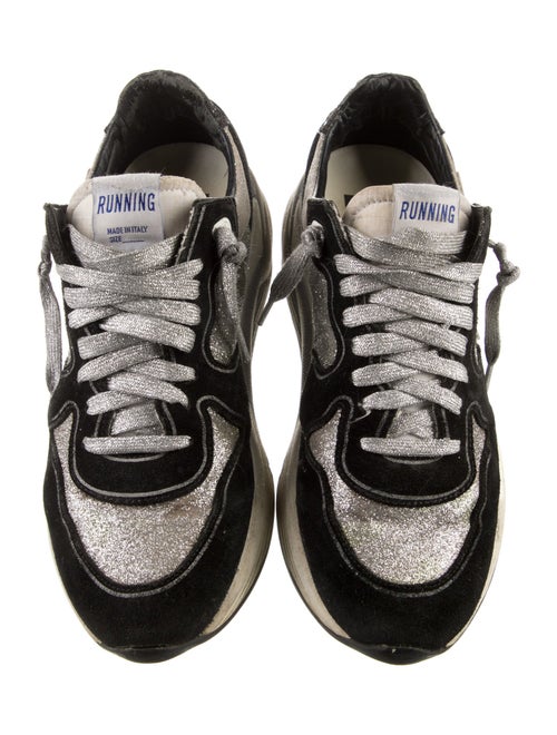 Golden Goose Suede Colorblock Pattern Athletic Sneakers