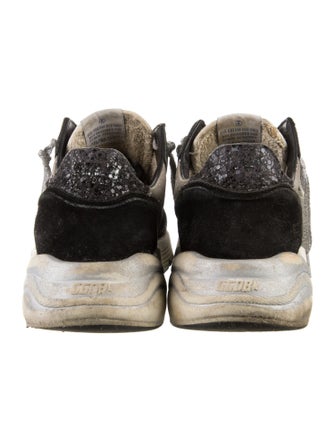 Golden Goose Suede Colorblock Pattern Athletic Sneakers