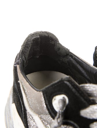 Golden Goose Suede Colorblock Pattern Athletic Sneakers