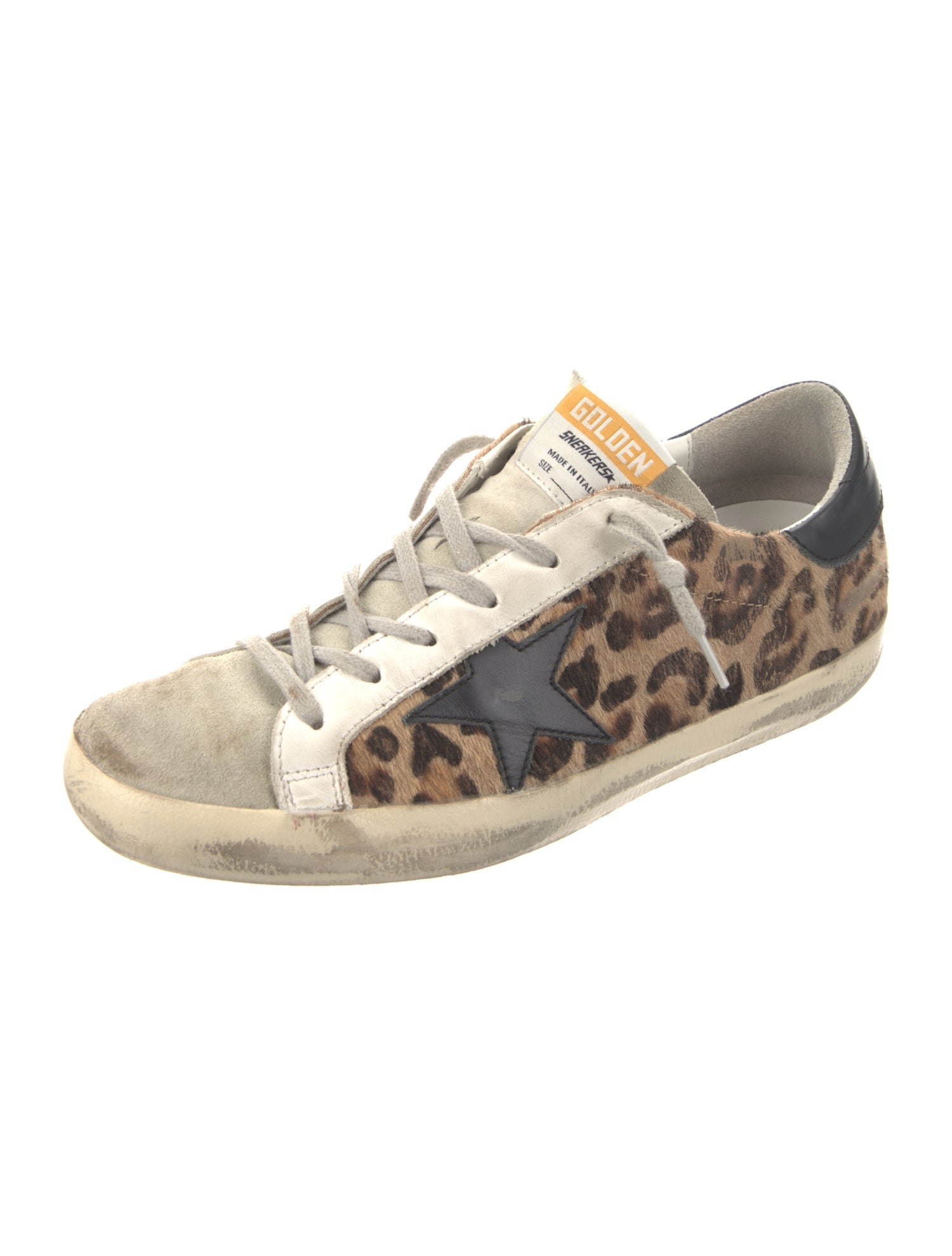 Golden Goose Ponyhair Animal Print Sneakers