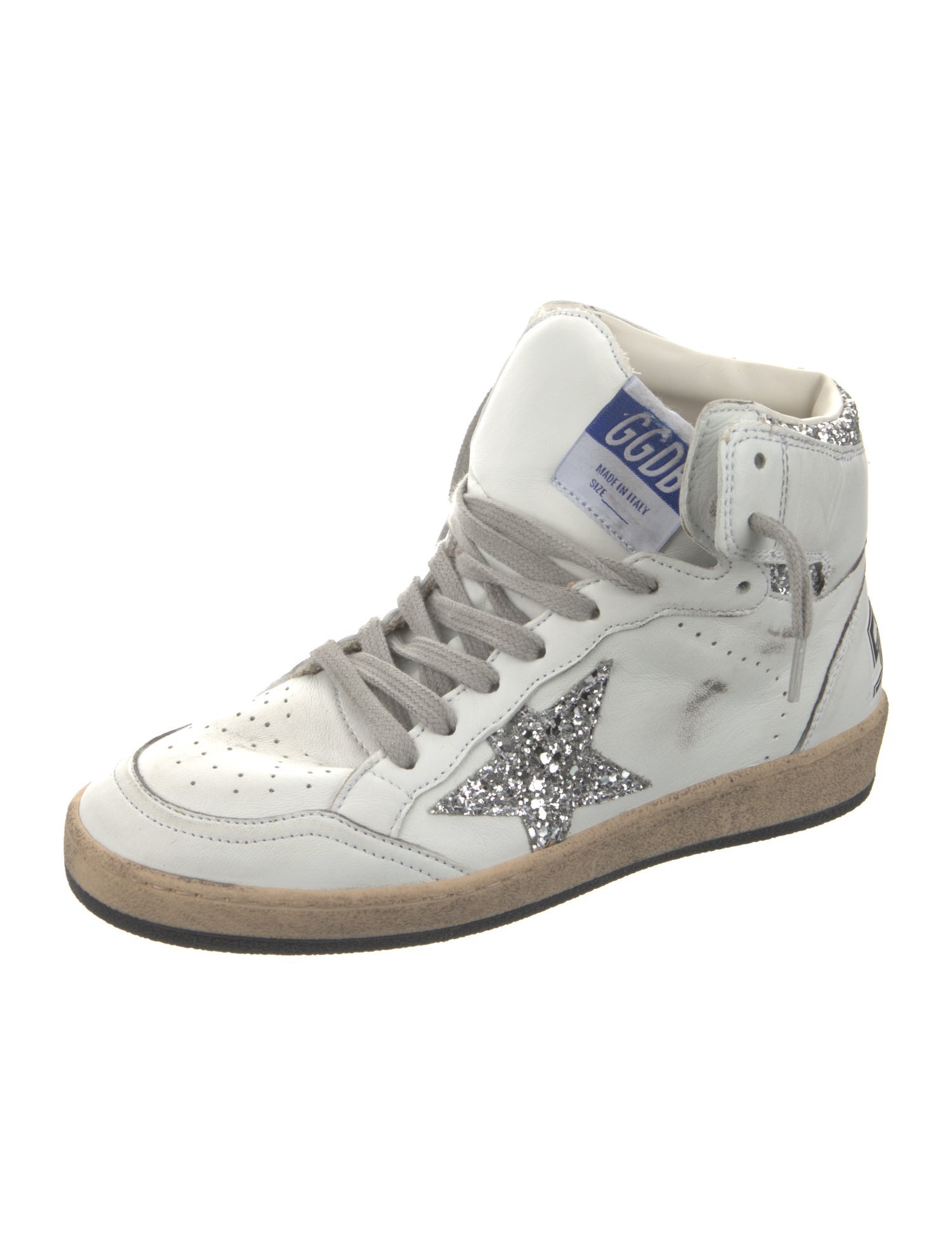 Golden Goose Leather Glitter Accents Sneakers w/ Tags