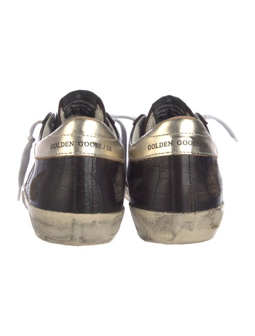 Golden Goose Embossed Leather Colorblock Pattern Sneakers