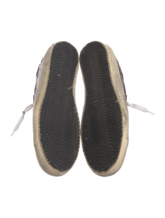 Golden Goose Embossed Leather Colorblock Pattern Sneakers