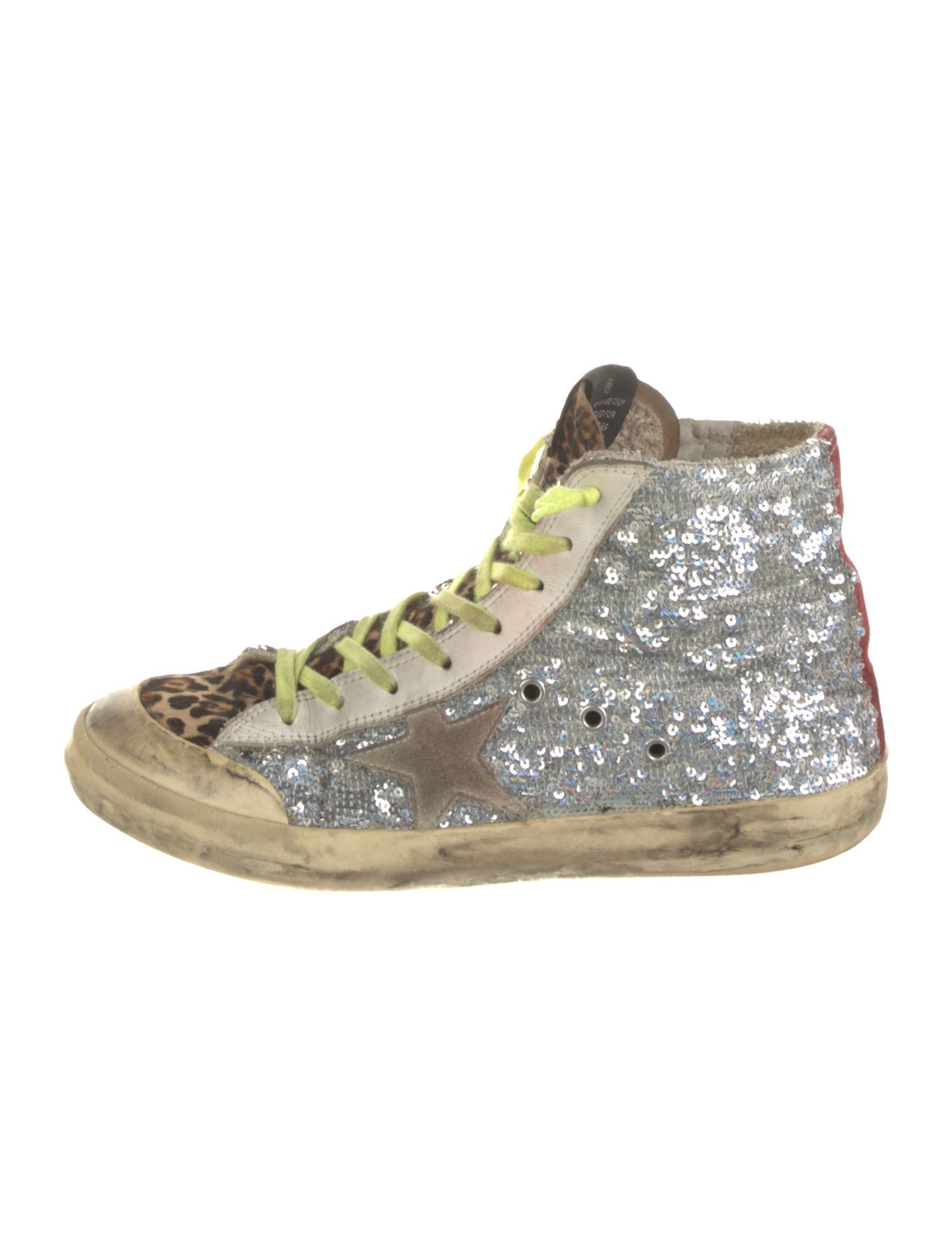 Golden Goose Sequins Animal Print Sneakers