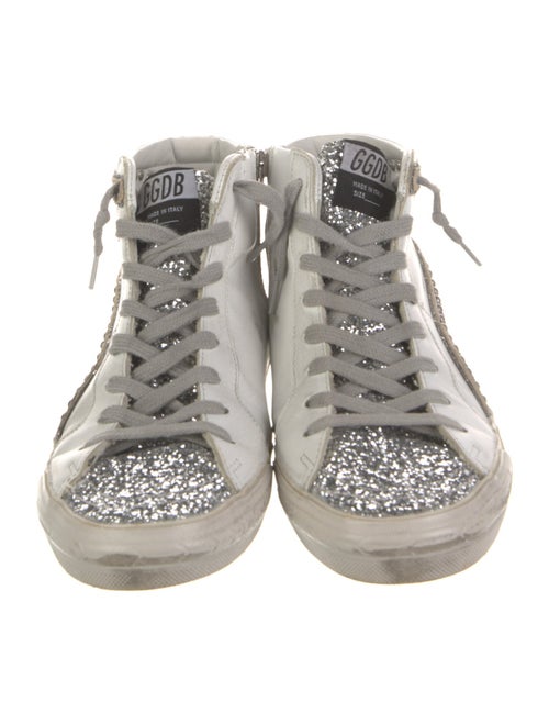 Golden Goose Leather Glitter Accents Sneakers
