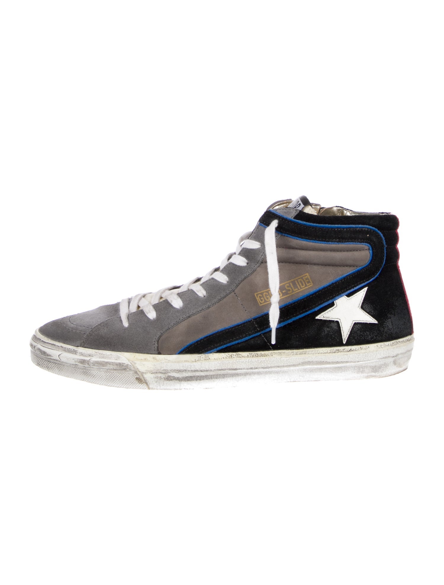 Golden Goose Suede Colorblock Pattern Sneakers