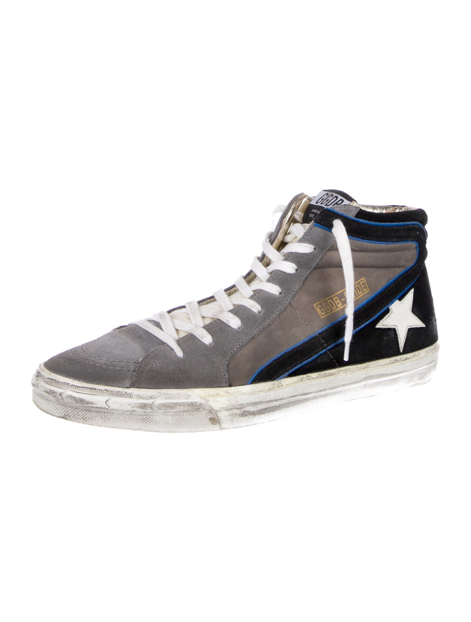 Golden Goose Suede Colorblock Pattern Sneakers