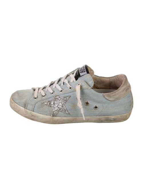 Golden Goose Denim Glitter Accents Sneakers
