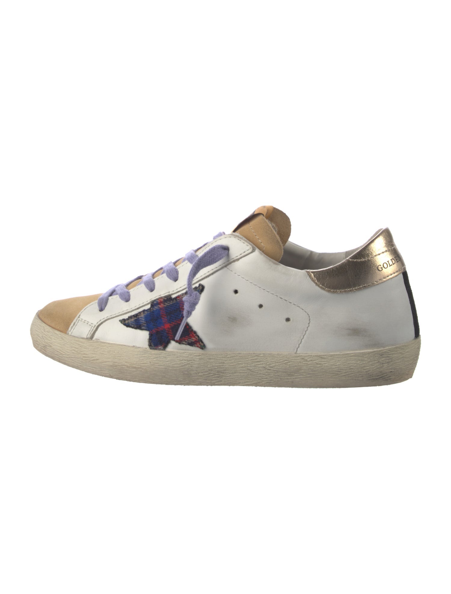 Golden Goose Leather Colorblock Pattern Sneakers