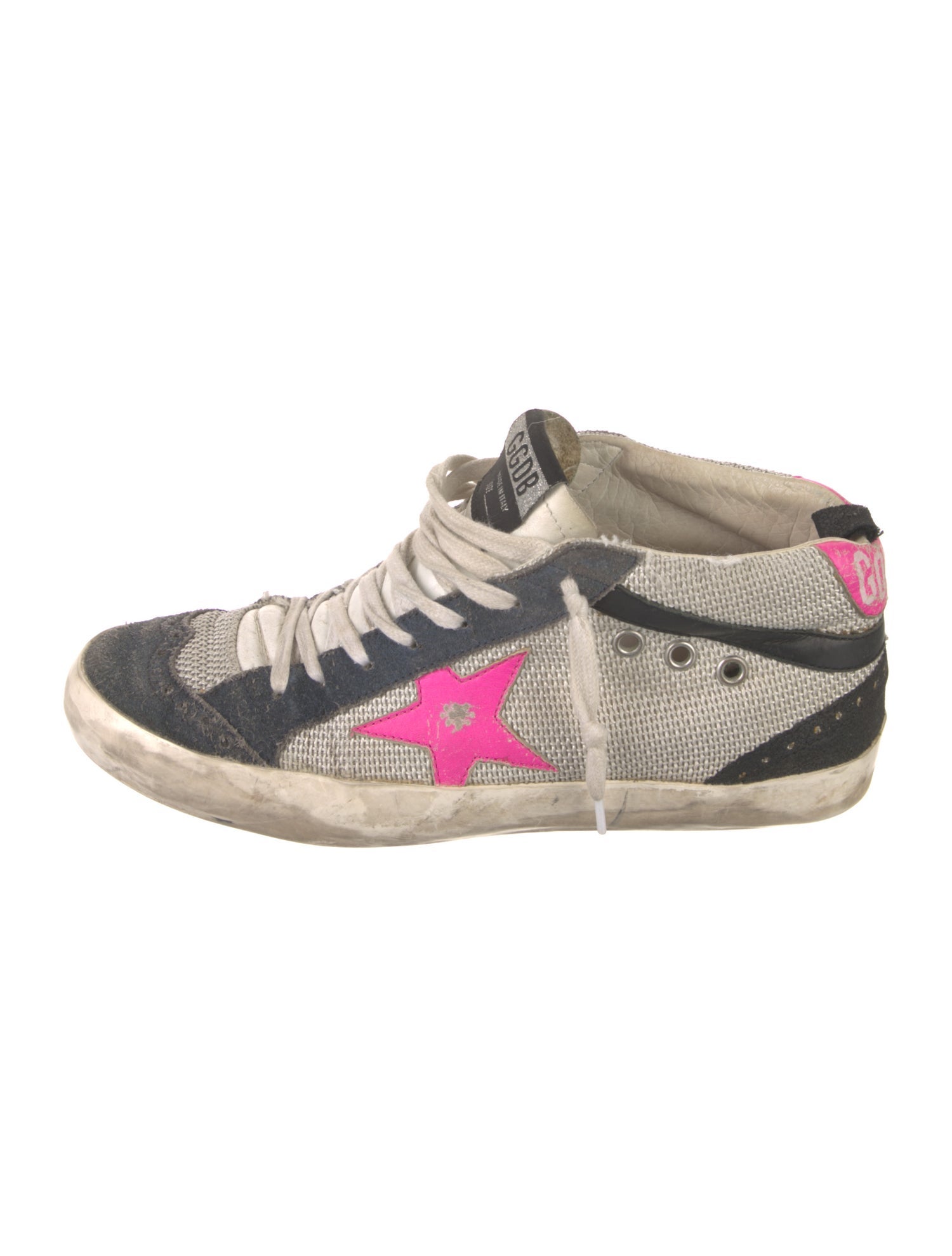 Golden Goose Suede Colorblock Pattern Sneakers