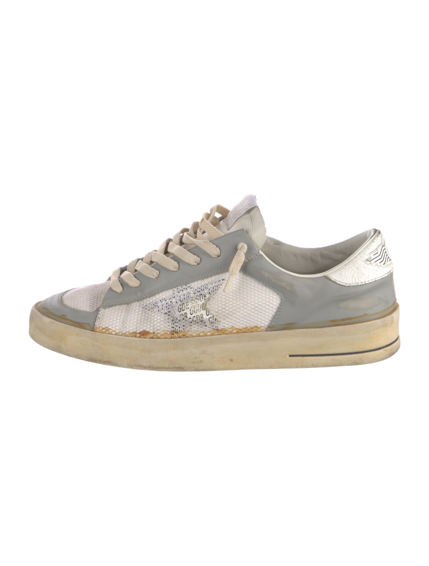 Golden Goose Leather Colorblock Pattern Sneakers