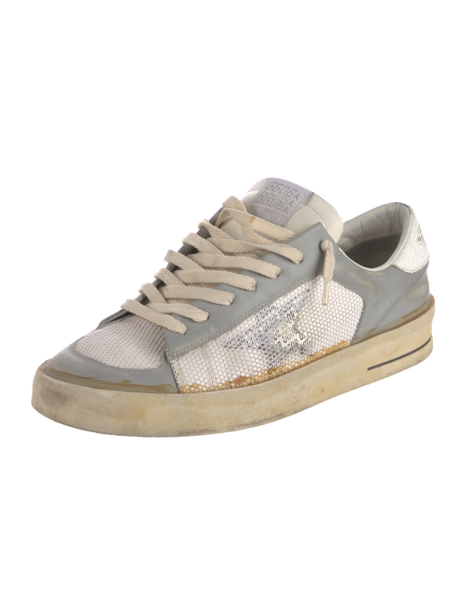 Golden Goose Leather Colorblock Pattern Sneakers