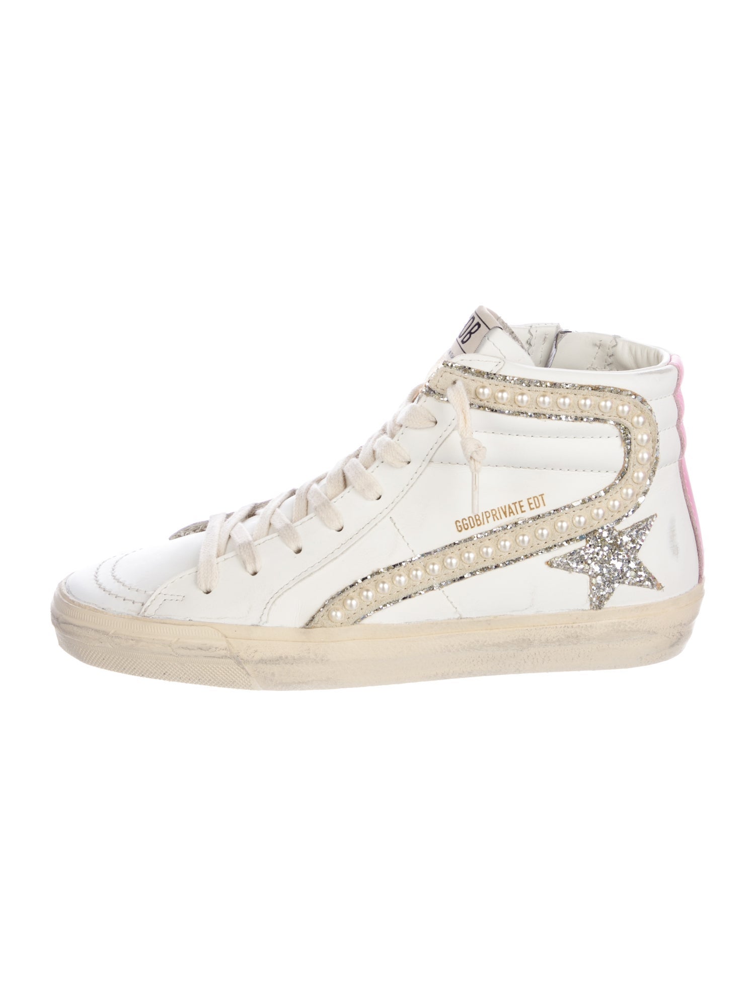 Golden Goose Leather Glitter Accents Sneakers w/ Tags