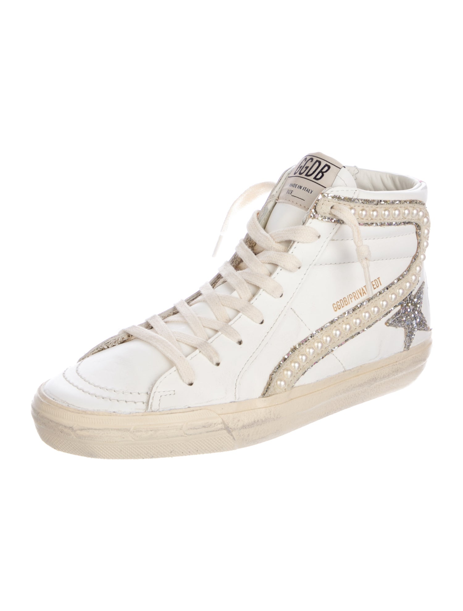 Golden Goose Leather Glitter Accents Sneakers w/ Tags