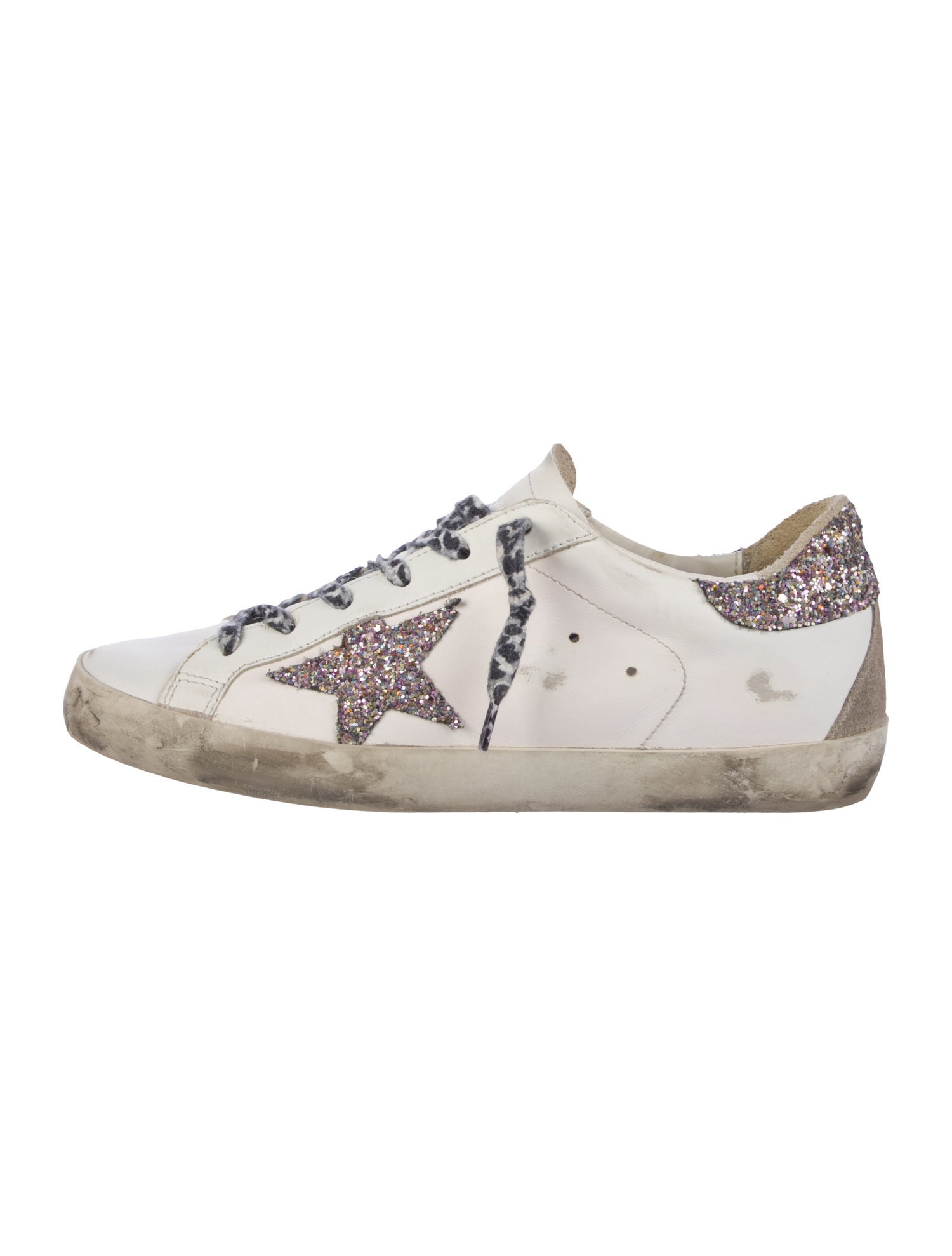 Golden Goose Leather Printed Sneakers