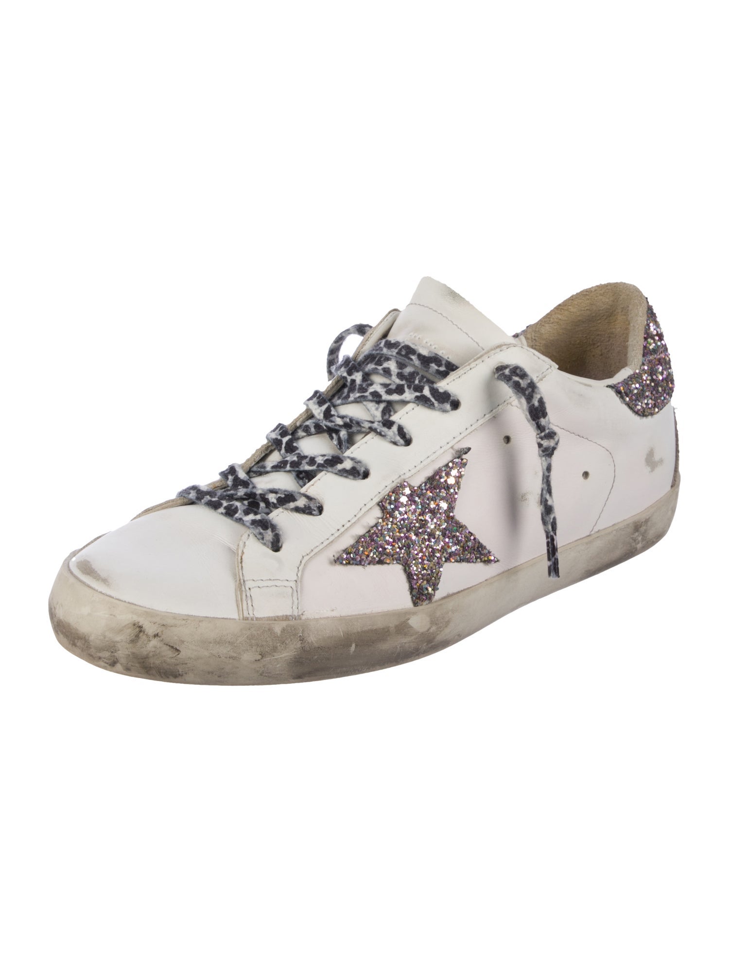 Golden Goose Leather Printed Sneakers