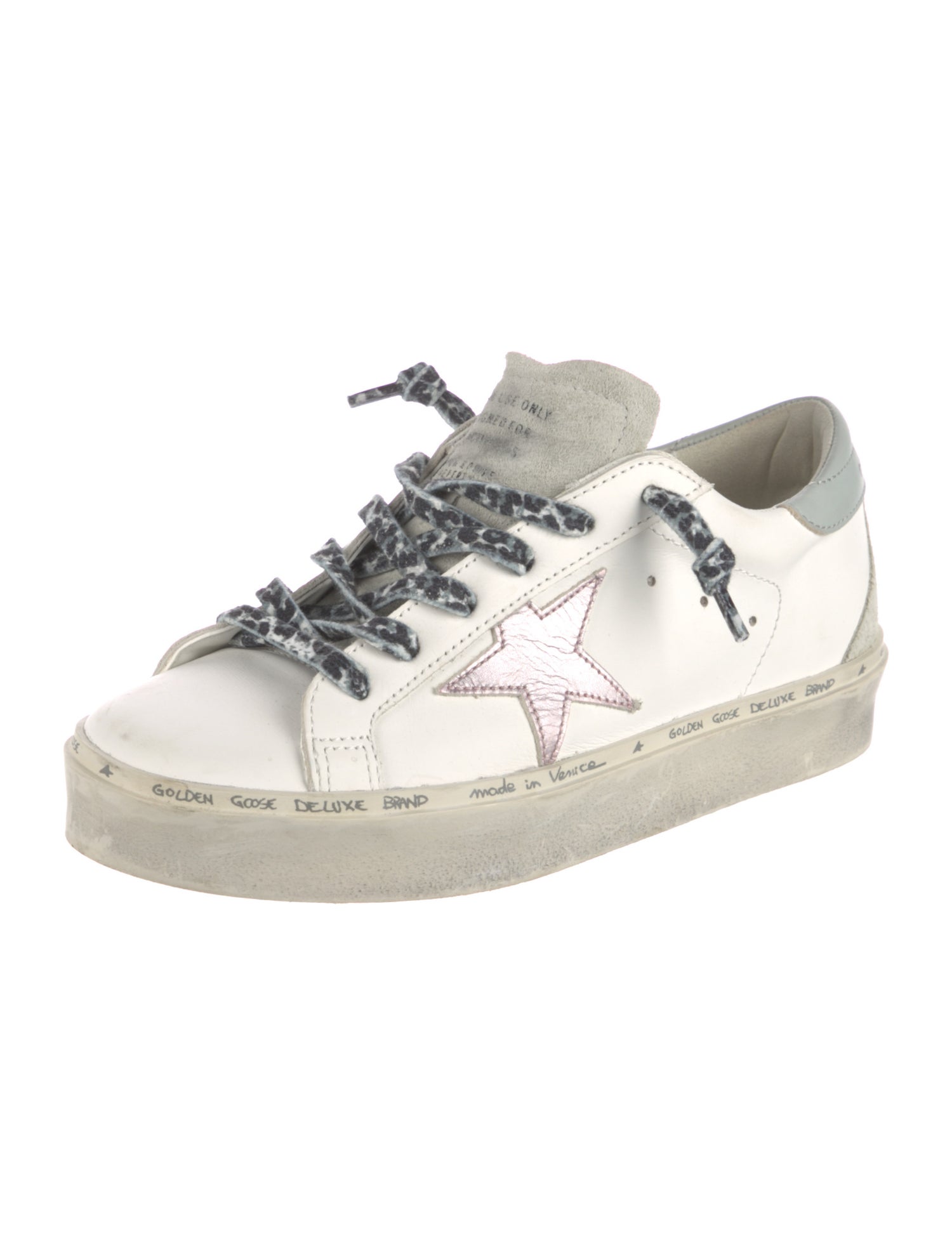 Golden Goose Leather Glitter Accents Sneakers