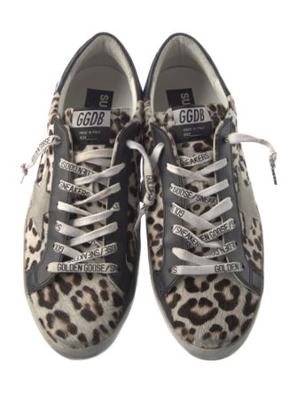Golden Goose Ponyhair Animal Print Sneakers