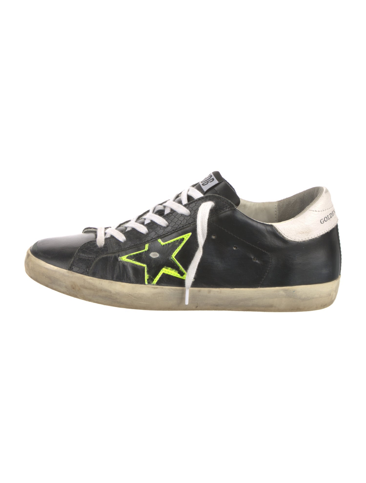 Golden Goose Leather Colorblock Pattern Sneakers